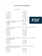 Ejercicios de Trigonometría Ii