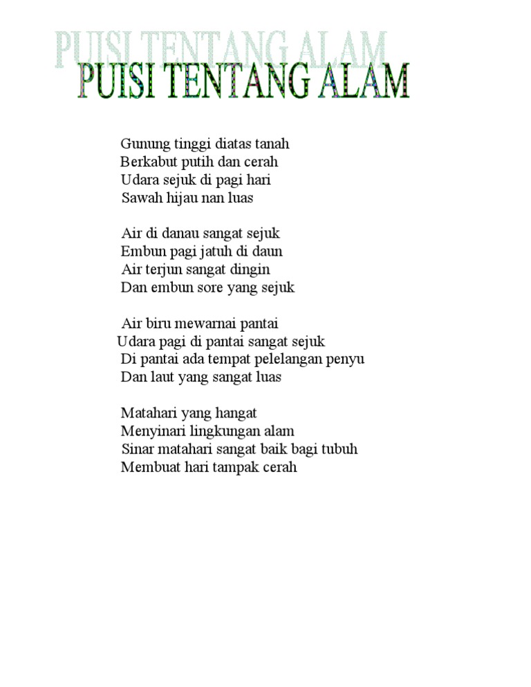 Contoh Puisi  Lama dan Baru untuk Pendidikan Anak dan Ibu Guru