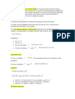 F (A) P (X A) : Var (X) 0 If and Only If X Is A Constant Var (X) Var (X+Y) Var (X) + Var (Y) Var (X-Y)