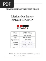 Lithium-Ion Battery: Specification