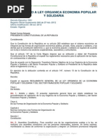 Reglamento A La Ley de Economía Popular y Solidaria