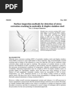 Surface Inspection Methods For Detection of Stress Corrosion Cracking in Austenitic & Duplex Stainless Steel