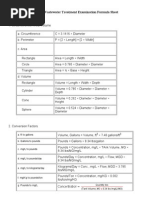 Virginia Wastewater Treatment Examination Formula Sheet