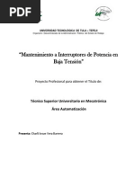 Mantenimiento A Interruptores de Potencia en Baja Tensión