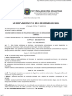 Código de Obras e Execução de Obras e Edificações de Campinas - Lei Complementar N°09 de Dezembro de 2003