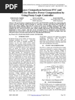 Performance Comparison Between SVC and STATCOM For Reactive Power Compensation by Using Fuzzy Logic Controller