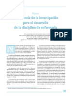 Importancia de La Investigacion para El Desarrollo de La Disciplina de Enfermeria