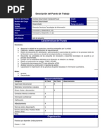 Ejemplo Descripcion Del Puesto de Trabajo