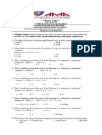 I. Multiple Choices. Write The Letter of Your Choice For Each of The Items On The Answer Sheet