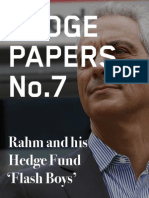 Hedge Paper No.7: Rahm and His Hedge Fund 'Flash Boys'