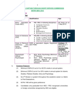 Eligibility Conditions: Category of Selection Qualification Age