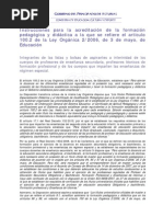 Instrucciones para La Acreditación de La Formación Pedagógica y Didáctica A La Que Se Refiere El Artículo 100.2 de La Ley Orgánica 2/2006, de 3 de Mayo, de Educación