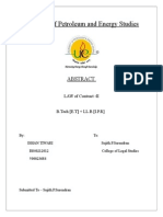 University of Petroleum and Energy Studies: LAW of Contract - II