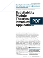 Satisfiability Modulo Theories: Introduction and Applications