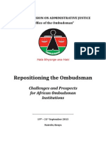 Repositioning The Ombudsman, Challenges and Prospects, Colloquim Report 2013