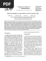 Effect of Precipitation On Internal Friction of AZ91 Magnesium Alloy