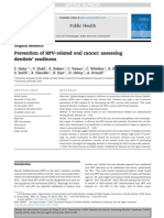 Prevention of HPV-related Oral Cancer: Assessing Dentists' Readiness