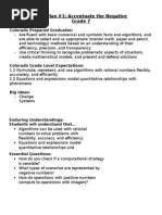 Unit Plan #1: Accentuate The Negative Grade 7: Colorado Prepared Graduates