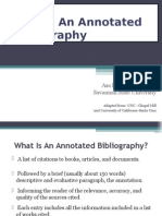 Writing An Annotated Bibliography