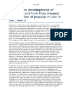 Discuss The Development of Samplers and How They Shaped The Direction of Popular Music in The 1980