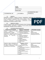 Plano de Ensino Estatística