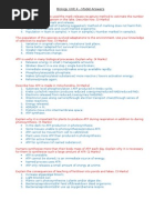 Biology Unit 4 Model Answers