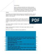 Tabla de Combinación de Alimentos