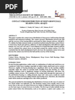 Contact Stress Distribution of Deep Groove Ball Bearing Using Abaqus