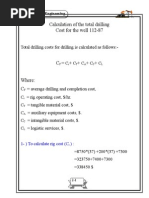 Calculation of The Total Drilling Cost For The Well 112-87