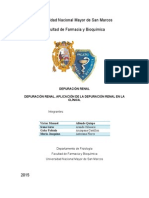 Depuración Renal, Aplicación de La Depuración Renal en La Clínica