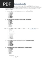 5 Word Stress Patterns List