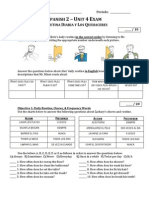 Unit 3 Exam (Spanish 2)