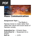 Mass Communication: Assignment Topic