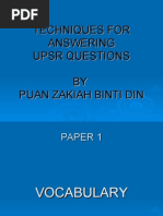 Techniques For Answering Upsr Questions BY Puan Zakiah Binti Din