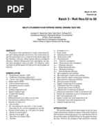 Batch 3 - Roll Nos:52 To 58: Multi Cylinder Four Stroke Diesel Engine Test Rig