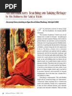 Teach - Refuge - 1 Article by Sakya Trizin