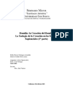 Homilia de Cardenal Raztigen y Resumen Sobre La Teologia de La Creacion en Los Salmos y Sapienciales