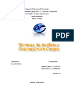 Tecnicas de Analisis y Evaluacion de Cargos