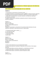 Introductory Econometrics Test Bank