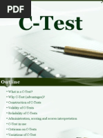 Cloze Test C Test and Variations