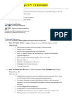 Estimator Recruitment Sample CV