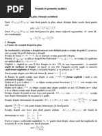 Formule de Geometrie Analiticã 1. Coordonate Carteziene