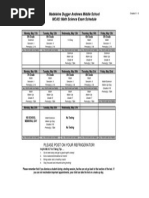 Madeleine Dugger Andrews Middle School MCAS: Math Science Exam Schedule