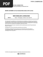 MARK SCHEME For The October/November 2014 Series: 9093/11 Paper 1 (Passages), Maximum Raw Mark 50