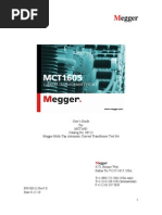 Egger: User's Guide For MCT1605 Catalog No. 80513 Megger Multi-Tap Automatic Current Transformer Test Set