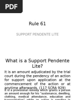 Rule 61 - Support Pendente Lite