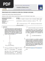 Determinación de La Constante de Acidez de Un Indicador Ácido Base.