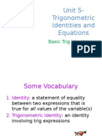 Unit 5 Basic Trig Identities