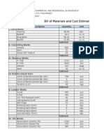 Bill of Materials and Cost Estimate: Material/Description Quantity Unit I. Earth Works