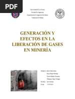 Generación y Efectos en La Liberación de Gases en Minería